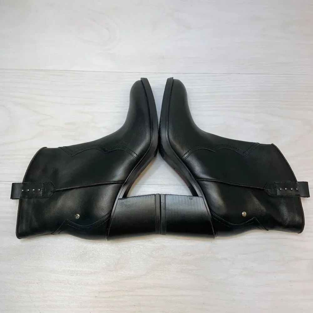 Pikolinos‎ Rioja W74-8957 Block Heel Western Bootie Black Leather NEW Size 41